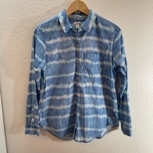 LL Bean Vintage Tie Dye Organic Cotton Button Down Size S.